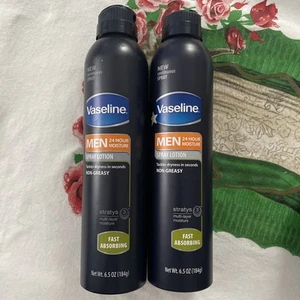 2~Vaseline For Men Spray Lotion Fast Absorbing, 6.5oz Non Greasy Retied - Picture 1 of 3