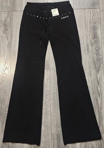 Vintage Bebe Low Rise Strass Nieten Schlag Jogginghose Schwarz Damen Gr. XS - Bild 1 von 12