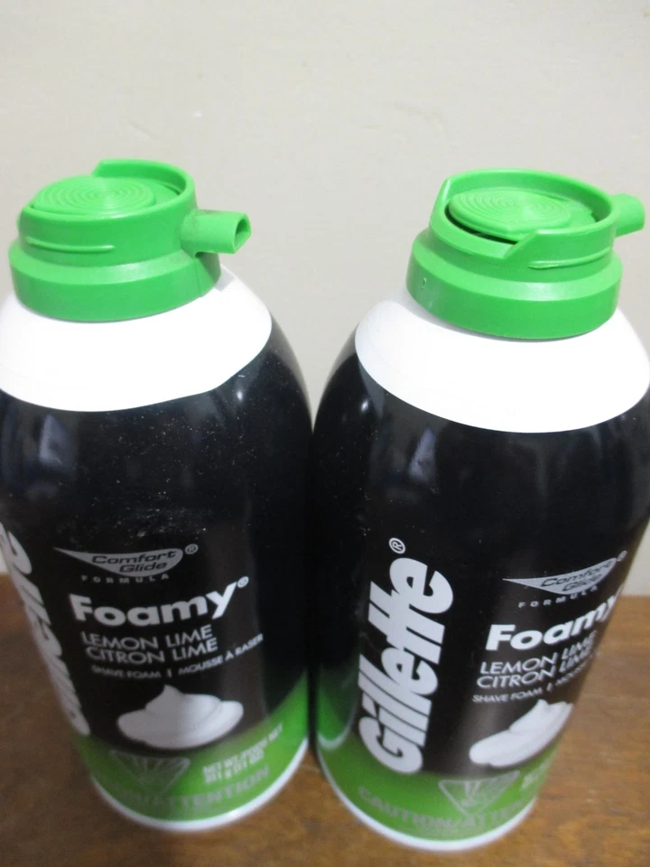 2x Gillette Espumoso LIMÓN LIMA Espuma de Afeitar Cómodo Deslizamiento Fórmula 11oz Enjuague Limpio Foto 1 de 1