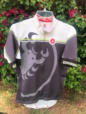 Jersey de ciclismo Castelli cremallera completa gris blanco para hombre talla XL manga corta Foto 1 de 4
