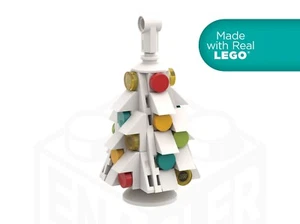 White Christmas Tree Ornament Made with Real LEGO Holiday Stocking Stuffer - Picture 1 of 5