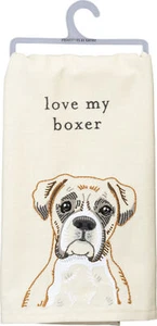 Primitives by Kathy Love My Boxer Dish Towel, 26" - Picture 1 of 3