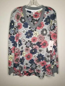NEU Secret Treasures Damen V-Ausschnitt Blumen Langarm Größe Medium - Bild 1 von 5