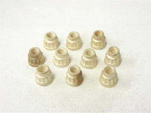 10 10-32 AIRCRAFT EXHAUST 12 POINT LOCKING NUT SILVER PLATED LOCK  - Imagen 1 de 1