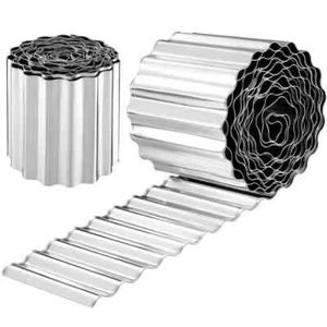 12 in. x 240 in. Sturdy Corrugated Silver Metal Garden Landscape Border Edging P - Picture 1 of 8