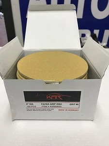 6 Zoll DIA 80-Körnung Klettscheibe GOLD100 Stück KAR6080G Karosserie - Bild 1 von 5