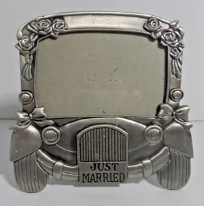 Picture Frame 3 1/4 x 4 3/4 Just Married Car - Picture 1 of 1
