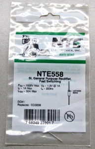 NTE558 - Si, General Purpose Rectifier, Fast Switching 1500V .5A - Picture 1 of 1