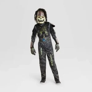 Skeleton Warrior Kids Undead Zombie Halloween Costume - 12-14 Large #C92 - Picture 1 of 5