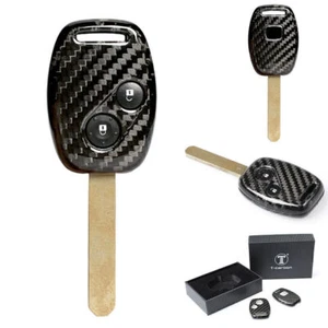 Carbon Fiber Car Auto Remote Key Case For Honda Accord Civic CRV Fit - Foto 1 di 6