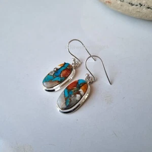 Nice Spiny Oyster Turquoise Earring 925 Sterling Silver Unique Girls Gift PG4971 - Picture 1 of 4