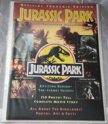 Jurassic Park Book Official Souvenir 1993 Topps Magazine Vintage Collectibles - Image 1 of 3