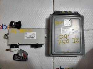 09 10 11 12 BMW 750I ECU ENGINE CONTROL MODULE IGNITION KEY SET 7598345 - Picture 1 of 6