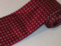 Brooks Brothers Tie Red Silver Black Square Check Woven Luxury Designer Necktie 