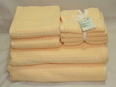 Tommy Bahama Home Solid Yellow Eight Piece Bathroom Towel Set 100% Cotton New - Image 1 of 3