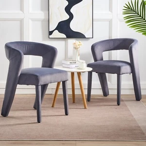 Sessel 2 er Set Relaxsessel Wohnzimmer Ohrensessel Stilvoller Loungesessel Grau - Bild 1 von 15