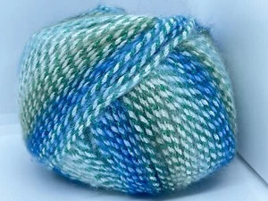 Mirella Botany Bay 65806 Ice DK Striping Metallic Accent Yarn 50g 180y Green Blu - Picture 1 of 6