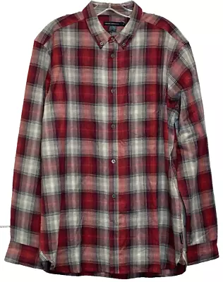 French Connection Long Sleeve Collared Flannel Shirt Plaid Size Large NWT - Image 1 of 4