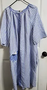 Spectator II Mumu Kleid 2x Cottagecore blau-weiß gestreift USA Vintage 70er 80er - Bild 1 von 7