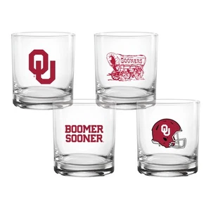 Oklahoma Sooners 4-Pack Collector's 14oz. Rocks Glass Set - Picture 1 of 1