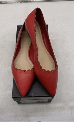 Zapatos planos de ballet Coach para mujer Jill de cuero rojo verdadero brillo suave pantorrilla talla 9 B Foto 1 de 4