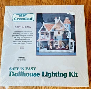 Vintage Greenleaf Safe 'N Easy Puppenhaus Beleuchtungsset #9019 für 19 Glühbirnen. Neu - Bild 1 von 3