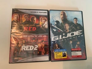 RED/RED 2 Double Feature DVD & G.I. Joe Retaliation Bruce Willis Movies NEW - Picture 1 of 7
