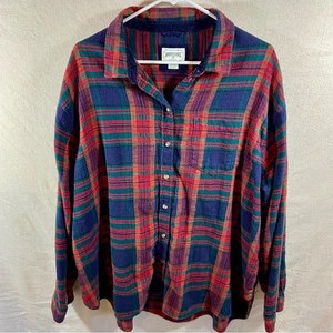 Vintage American Eagle Men shirt XL flannel Plaid fisherman camp indie - Picture 1 of 8