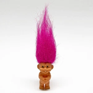 Muñeca Creata Mini Troll 1992 vintage, pelo rosa intenso, 1,5 pulgadas - Imagen 1 de 3