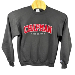 Champion Chapman University Sweatshirt Mens Size M Black Crewneck Pullover - Picture 1 of 6