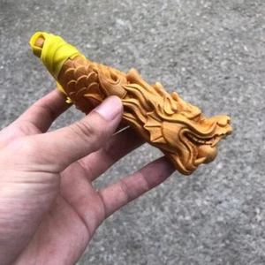 Carving Dragon Slingshot Wooden Slingbow Archery Catapult Hunting Sling Shooting - Picture 1 of 9