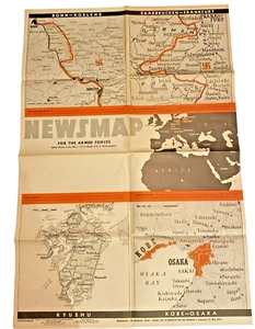 WWII Newsmap March 26 1945 Armed Service Wall Map & Photos Original V3 - Picture 1 of 12