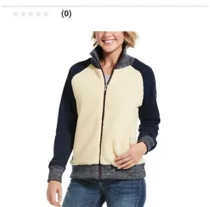 Ariat® Ladies REAL Sherpa Baseball Bomber Jacket Sz L WINTER CREAM - Picture 1 of 13