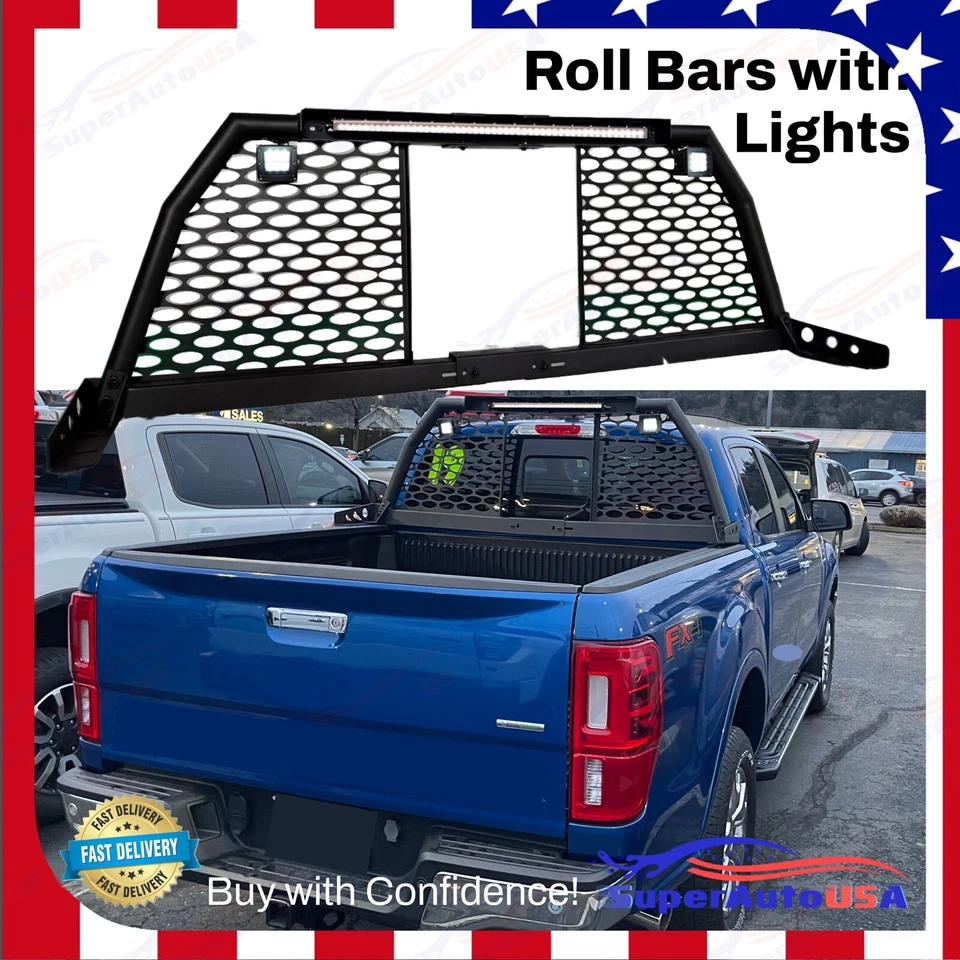Barras antivuelco ajustable para camioneta Ford Ranger con kit de iluminación LED para dolor de cabeza Foto 1 de 4