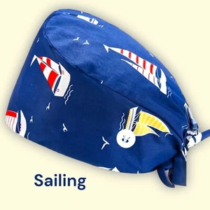 Work Cap Medical Chef Painter Unisex Cotton OSFM “Sailing” - Picture 1 of 8