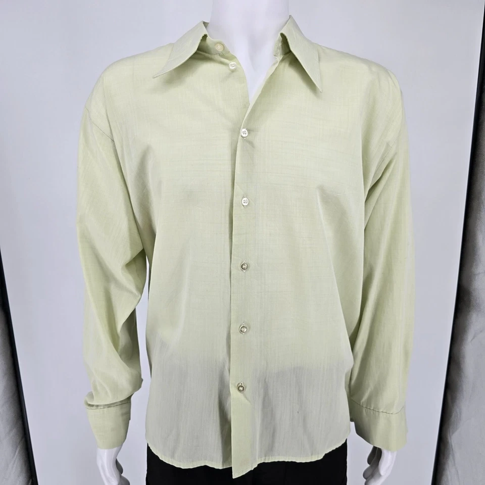 Винтажная европейская сорочка 1970-х Rawe Rheda светло-зеленая с широким воротником (XXXL) - Изображение 1 из 4