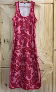 Juicy Couture Pink Terry Cloth Palm Print Tropical Poolside Dress Size S BEACH - Picture 1 of 4