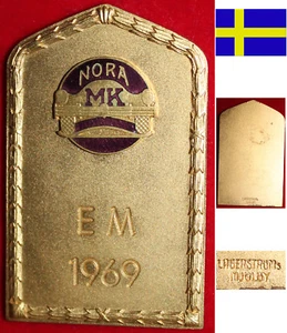 MOTORSPORT MEDAILLE MEDAL * GOLD NORA MK MOTORKLUBB EM 1969 SCHWEDEN SVERIGE - Bild 1 von 3