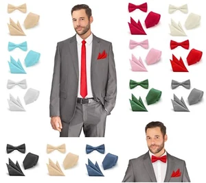 Mosca + corbata + paño de inserción JUEGO a rayas boda busniess hombre carpeta - Imagen 1 de 69