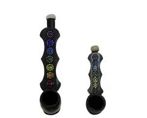 Símbolos de chakra hechos a mano para fumar tabaco mini y pipas pequeñas conjunto de regalo de yoga de 2 piezas - Imagen 1 de 2