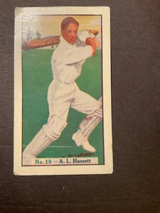 SCARCE A W ALLEN CONFECTIONARY AUSTRALIAN CRICKETERS A L HASSETT VICTORIA #10 - Picture 1 of 8