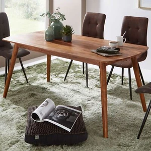 FineBuy Mesa de comedor 120 cm Mesa de comedor maciza Mesa de comedor Mesa de madera Mesa - Imagen 1 de 6