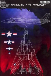 Aztec Decals 1/144 GRUMMAN F-14 TOMCAT NATIONAL INSIGNIA - Picture 1 of 2