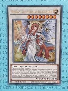LEDE-EN043 Minerva, the Athenian Lightsworn Ultra Rare Yu-Gi-Oh Card 1st New - Picture 1 of 3