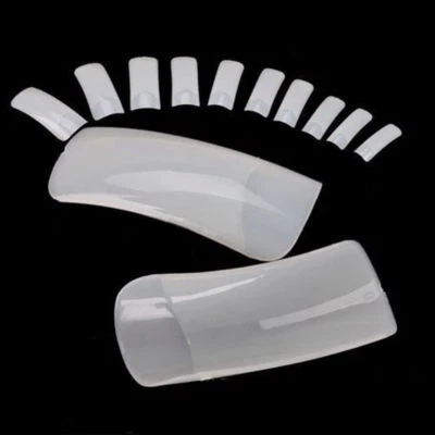 500 pieces SQUARE Professional tips NATURAL in 10 sizes (0-9) with light C-curve - Image 1 of 4