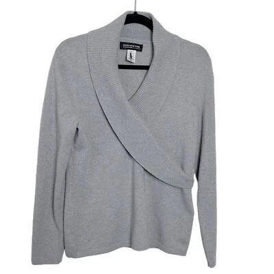 Suéter Jones New York Collection Gris Cachemir Cruzado Manga Larga Talla Pequeña Foto 1 de 4