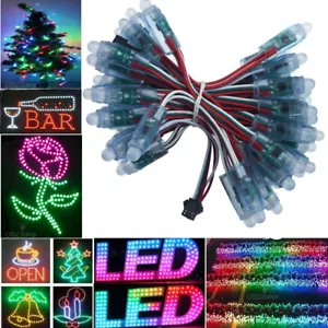 50pcs WS2811 Pixels Digital Addressable LED String Lights Waterproof RGB 5V 12V - Picture 1 of 12