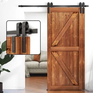 10 Fuß Bypass Schiebetür Scheunentor Hardware Set für Doppel Holz Tür mit SingleTrack - Bild 1 von 10