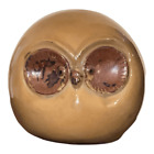 Grande figurine vintage années 1970 hibou en céramique émaillée oxyde de fer