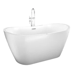 freistehende Badewanne Wanne F13 180x92cm Whirlpool mit Luftmassage mit Amatur A - Bild 1 von 7
